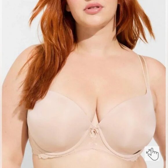 Torrid Curve Lightly Lined Smooth Straight Back T-Shirt Bra Rose Dust 42F - Picture 1 of 8